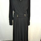 CHANEL BOUTIQUE BLACK RUCHED ARM/ WIDE LEG/ SATIN STRIPE/ GOLD BUTTON PANT SUIT