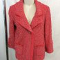 ST JOHN CORAL SILVER FLECKS HIBISCUS MULTI ONE BUTTON JACKET SIZE 4 RETAIL $1395