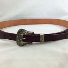 BURGUNDY GENUINE ALLIGATOR STEERHIDE LINED BELT SIZE 34