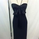 MOSCHINO BLACK SPAG STRAPPY BOW FRINGE DETAIL DRESS SIZE XS