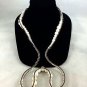 CHAN LUU CREAM BREADED BROWN TRIM LONG NECKLACE/ MULTI WRAP BRACELET