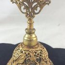 ORMOLU CRYSTAL BASE FILIGREE DESIGN PERFUME BOTTLE GOLD TONE
