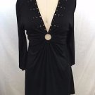 SOUL REVIVAL BLACK STUD/ RHINESTONE DETAIL KNI BLOUSE SIZE SMALL