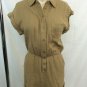 RENAMED TAN COTTON BUTTON UP S/S ROMPER SIZE LARGE