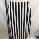 LOUIS FERAUD BLACK/ WHITE VERTICAL STRIPED PENCIL SKIRT SIZE 14