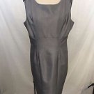 CALVIN KLEIN GRAY SHIMMER BUTTON SHOULDER SHIFT DRESS SIZE 12