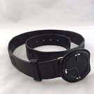 MARITHE + FRANCOIS GIRBAUD BLACK CALF LEATHER ROUND STITCH BELT SIZE 90