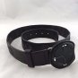 MARITHE + FRANCOIS GIRBAUD BLACK CALF LEATHER ROUND STITCH BELT SIZE 90