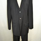 HUGO HUGO BOSS BLACK WOOL PINSTRIPED SUIT SIZE 38 R