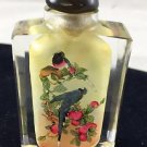 Chinese snuff Bottle Brown Top with Birds and Nature Scene