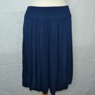 ROBERTO CAVALLI NAVY BLUE VISCOSE SILKY CASUAL DRAPED SKIRT SIZE 44