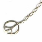 .925 Sterling Silver Peace Symbol Pendent Chain Bracelet  8"