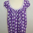 MILLY ORCHID PURPLE / WHITE SCOOP NECK BLOUSE SIZE 10 RETAIL $221