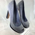 ROSEGOLD CHARCOAL/ BLACK SUEDE PEEP TOE PLATFORM PUMPS SIZE 40