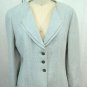 CHANEL AUTHENTIC BLUE/CREAM WOOL TWEED 3 BUTTON BLAZER SIZE 42