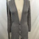 ABSOLUTELY GRAY DISTRESSED OPEN BACK LONG CARDIGAN SIZE S