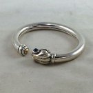 GUCCI  BY GARZI VINTAGE 925 SILVER/ GOLD DETAIL SNAKES HEAD CUFF BRACELET