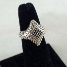 ATR THAILAND STERLING SILVER DIAMOND SHAPED 14 KARAT GOLD ACCENT RING