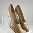 VINTAGE CHANEL CLASSIC BEIGE PUMPS W/ CC LOGO STITCHING SIZE EU/38 US/7.5