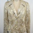 CARMEN MARC VALVO COLLECTION GOLD METALLIC BROCADE BLAZER SIZE 8
