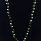 18k Gold plated green faux pearls silver tone pendent  38"