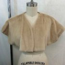 DOLCE & GABBANA FURS BEIGE WEASEL FUR BOLERO JACKET SIZE 46