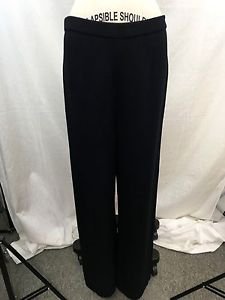 ST JOHN COLLECTION BLACK KNIT WIDE LEG PANTS SIZE 10