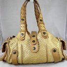 CHLOE BEIGE PYTHON LEATHER/LEATHER TRIM SILVERADO SATCHEL BAG. RETAIL $3000.00