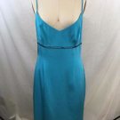 ESCADA TURQUOISE SILK BEADED 121 KLEID DRESS SIZE 38 RETAIL $1,025