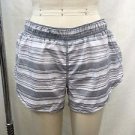 LULULEMON ATHLETICA GRAY/ WHITE STRIPED RUN SPEED SHORTS SIZE 4