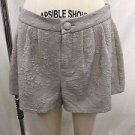 FREE PEOPLE BEIGE JACQUARD PLEATED SHORTS SIZE 6