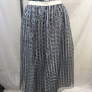 HAUS ALKIRE NAVY WHITE GREEN WATERCOLOR WAIST SILK ORGANZA OVERLAY SKIRT SIZE 2