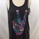 CHASER CHARCOAL "MAKE LOVE NOT WAR" TANK SIZE M