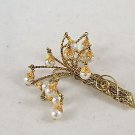 HOBE VINTAGE WEEPING WILLOW DROP PEARL BROOCHE