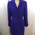 KAY UNGER PERIWINKLE WOOL ZIP FRONT COAT DRESS SIZE M