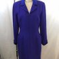 KAY UNGER PERIWINKLE WOOL ZIP FRONT COAT DRESS SIZE M