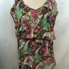 SHOW ME YOUR MUMU GREEN/ PINK FLORAL ROMPER SIZE MEDIUM