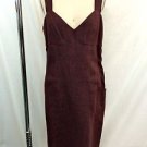 CHANEL BURGUNDY LINEN TWO POCKET SLEEVELESS SHIFT DRESS SIZE 42