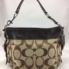 COACH BROWN/ BEIGE SIGNATURE CANVAS SATCHEL BAG