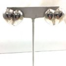 VINTAGE .925 Sterling Silver PUFFED HEART HOOP EARRINGS