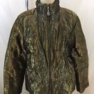 BOGNER VINTAGE OLIVE METALLIC GOOSE DOWN FILLED PUFFER JACKET SIZE 8
