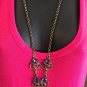 GERARD YOSCA VINTAGE  GOLD TONE PURPLE RED STONE CHAIN NECKLACE RETAIL $324.00