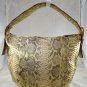 SALVATORE FERRAGAMO METALLIC GOLD PYTHON BAMBOO BUCKLE TOTE BAG