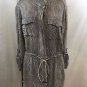 ANGIE GRAY EMBROIDERED BUTTON DOWN DRAWSTRING SHIRT JACKET SIZE SMALL
