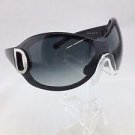 DOLCE & GABBANA BLACK D&G RHINESTONE SIDE LARGE SHIELD SUNGLASSES