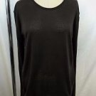 JOHN SMEDLEY BROWN PERFORATED CREWNECK SWEATER SIZE L