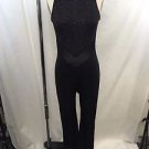 PERFORMA DANCEWEAR BLACK GLITTER SHEER MESH CONTRAST JUMPSUIT SIZE M