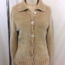 FREE PEOPLE BEIGE CHENILLE CARDIGAN SWEATER SIZE L