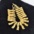 ANNE KLEIN ENAMEL GOLD TONE CORAL DESIGN TOGGLE BRACELET