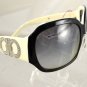 SALVADOR FERRAGAMO BLACK/BEIGE Frames Crystal Embellished Grey Lenses Sunglasses